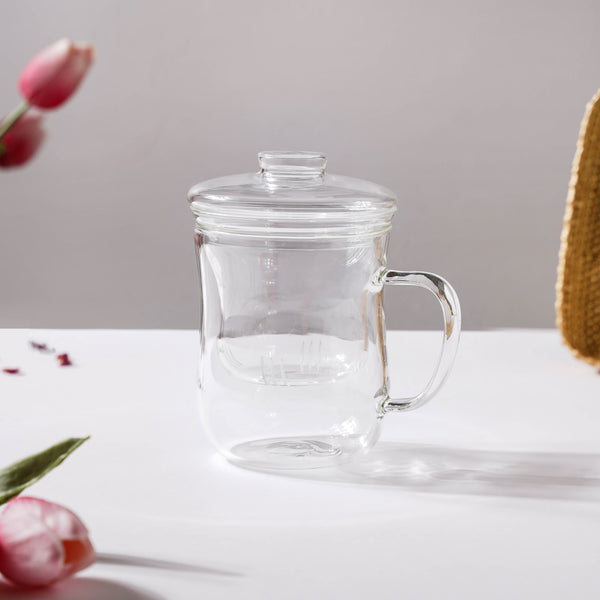 Double Walled Glass Infuser Teapot with Strainer