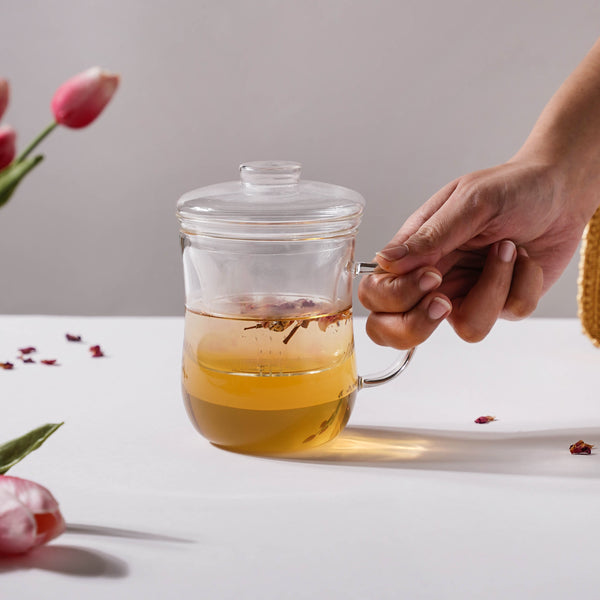 Double Walled Glass Infuser Teapot with Strainer