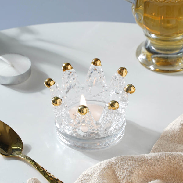 Crystal Glass Decor Accent Set of 2 - Candle holder | Home decoration item