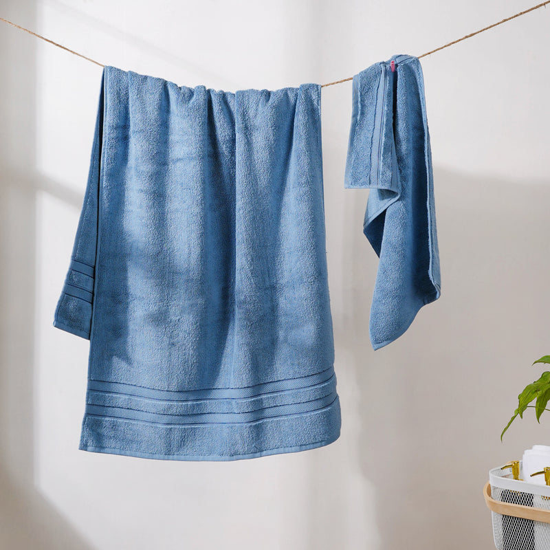Bubbly Blue 100% Organic Cotton Towel Set of 2