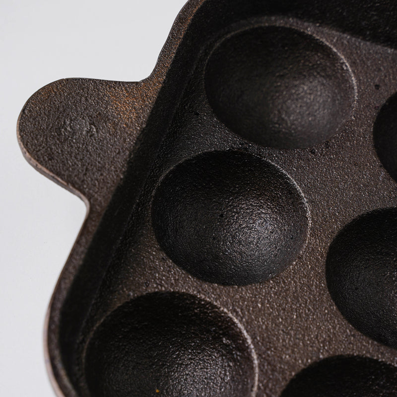 Empress Cast Iron Ultra Smooth Square Paniyaram Pan 9 Pit - Cast Iron Cookware