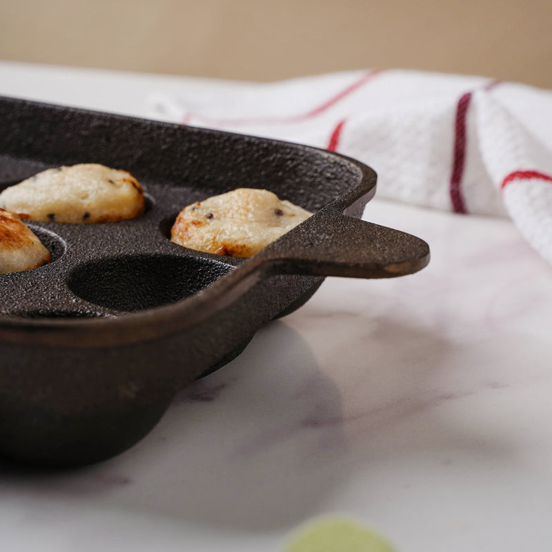 Empress Cast Iron Ultra Smooth Square Paniyaram Pan 9 Pit - Cast Iron Cookware