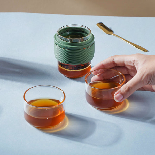Glass Travel Teapot Set