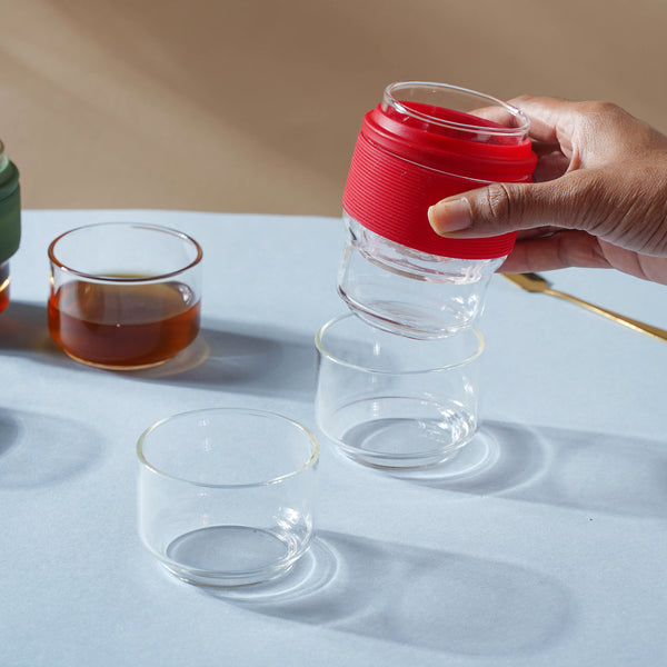 Glass Travel Teapot Set