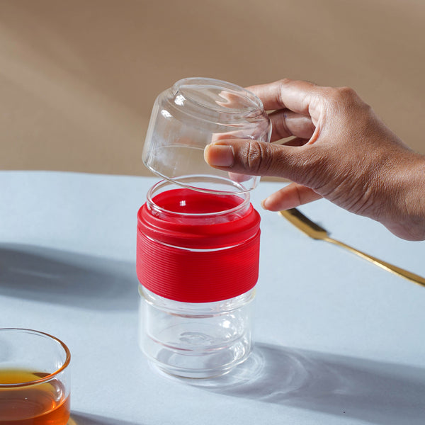 Glass Travel Teapot Set