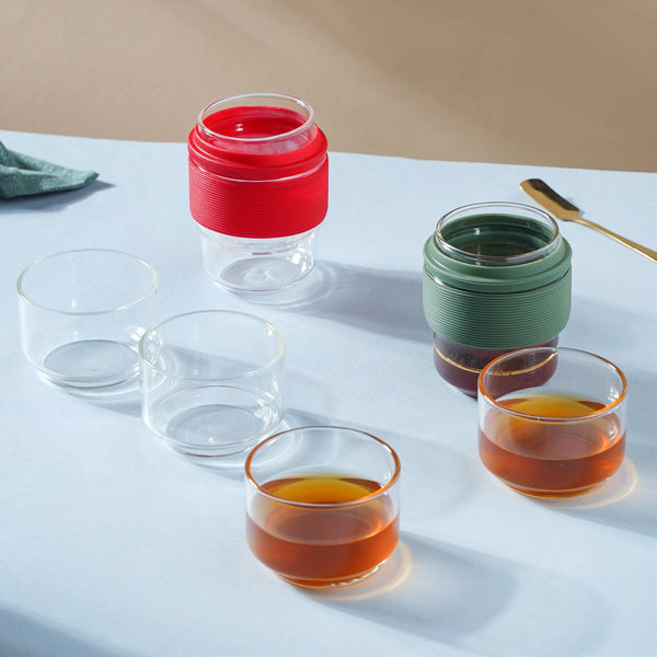Glass Travel Teapot Set