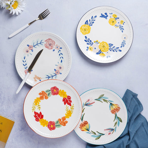 White Flower Plate - Serving plate, snack plate, dessert plate | Plates for dining & home decor