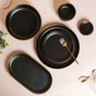 VERA Ceramic Long Plate Black 12 Inch - Ceramic platter, serving platter, fruit platter | Plates for dining table & home decor