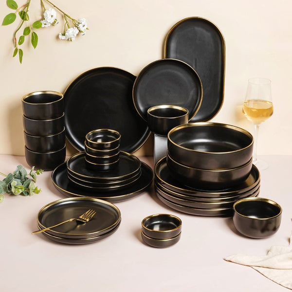 VERA Black 27 Piece Dinner Set For 6