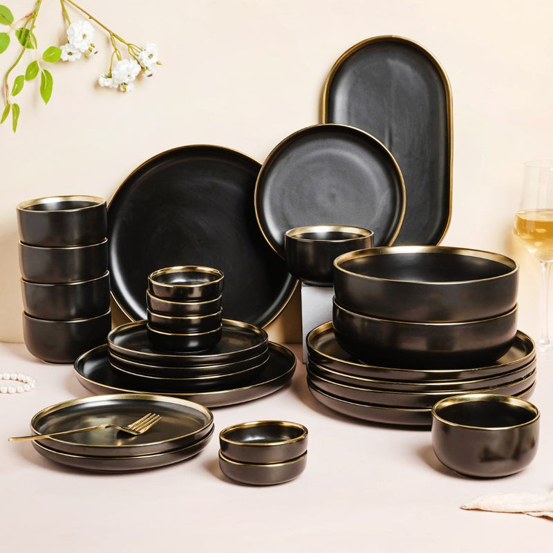 VERA Black 27 Piece Dinner Set For 6