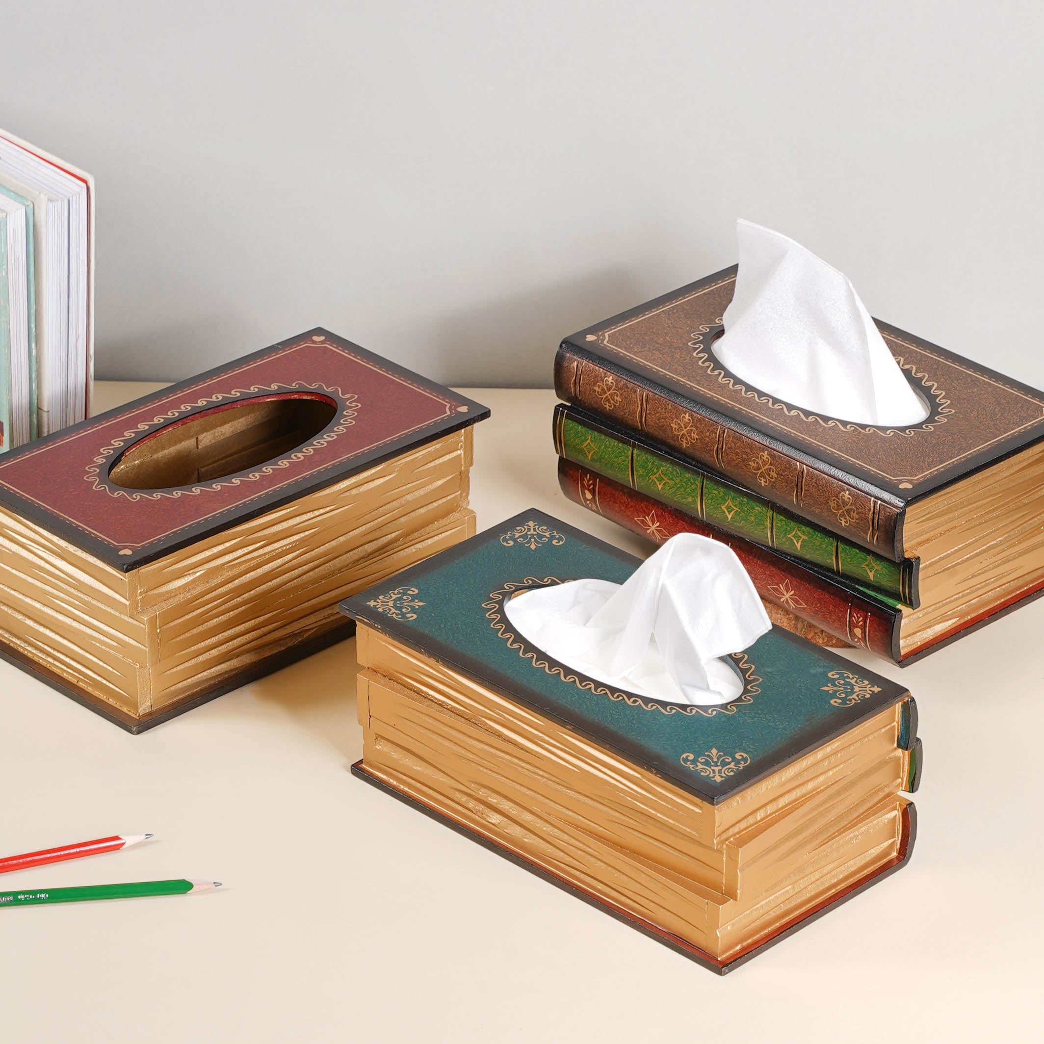 Stacked Books Tissue Box Online Premium Tissue Box Nestasia