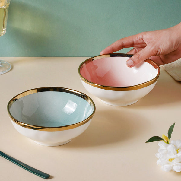 Pink and Green Ombre 22 Piece Dinner Set For 6