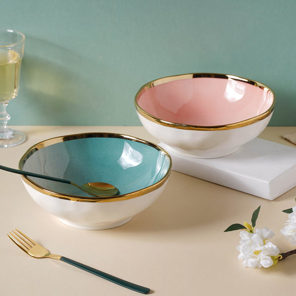 Pink and Green Ombre 22 Piece Dinner Set For 6