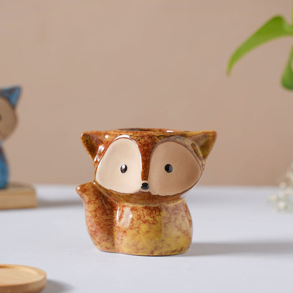 Foxy Ceramic Planter Brown