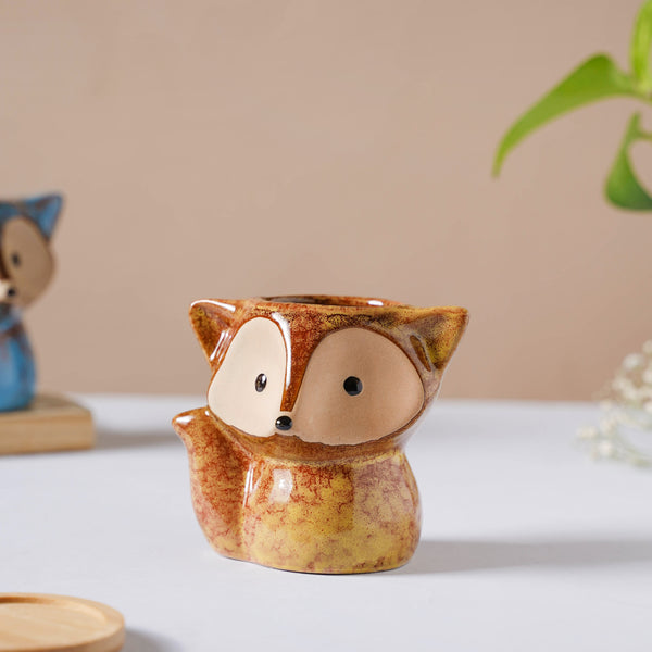 Foxy Ceramic Planter Brown