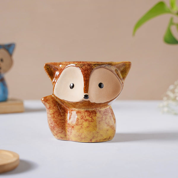 Foxy Ceramic Planter Brown