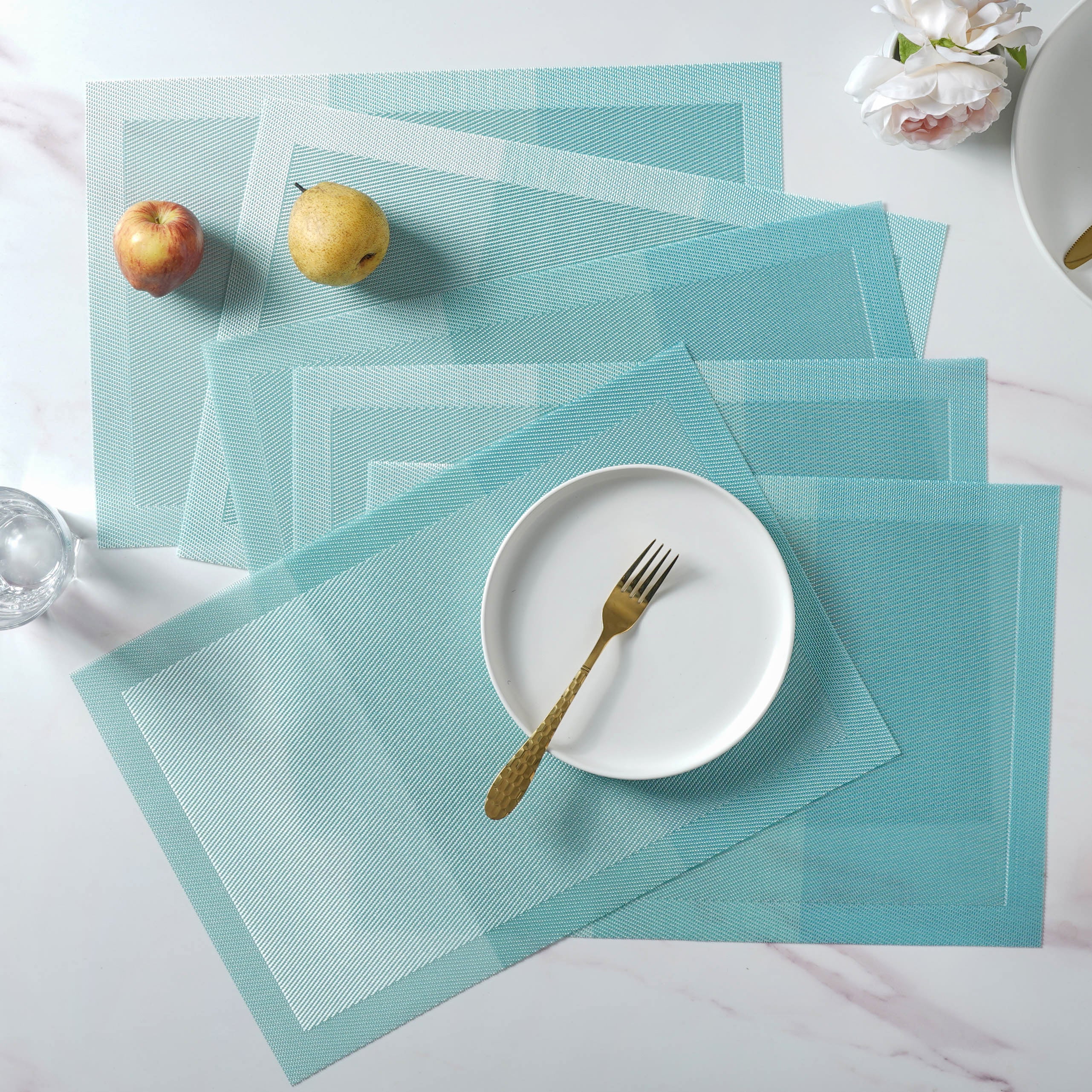 Blue Table Mat Set of 6 Online Premium Table Mat Nestasia