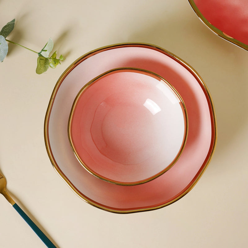 Pink Ombre 21 Piece Dinner Set For 6