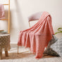 Peach and Off White Textured Throw