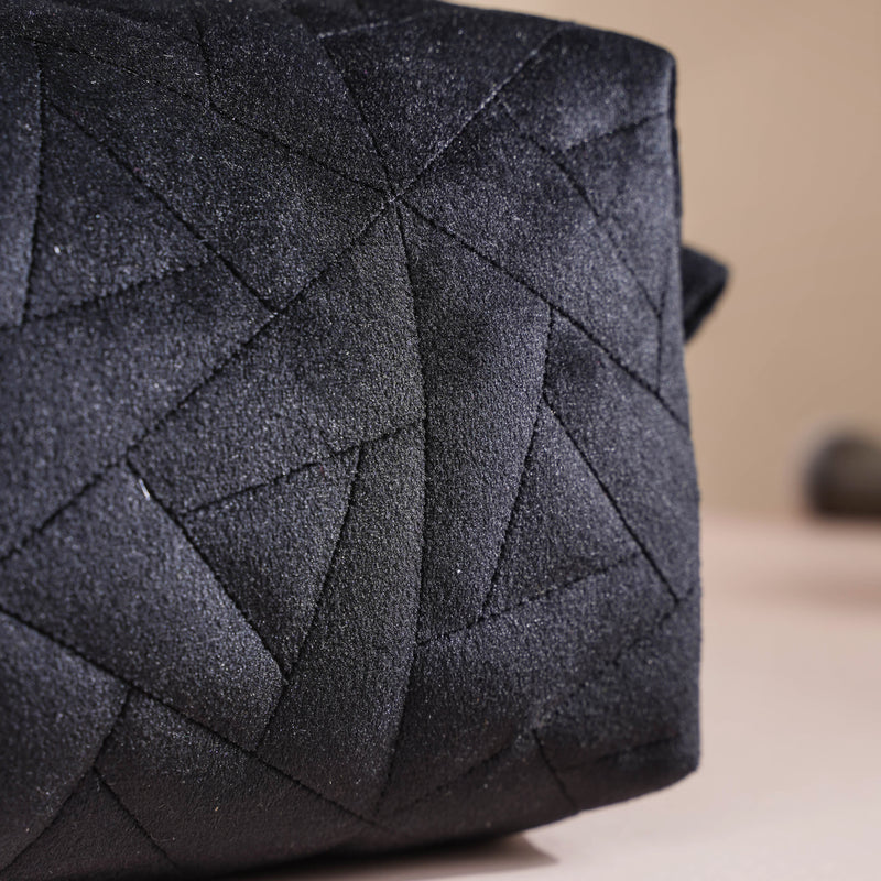 Sleek Black Vanity Pouch Set Of 3