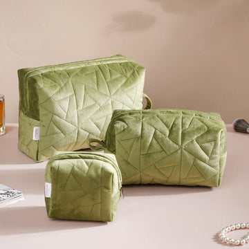 Lush Green Vanity Pouch Set Of 3