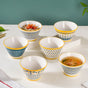 Aloha Ceramic Snack Bowl 360 ml Set Of 6 - Bowl, soup bowl, ceramic bowl, snack bowls, curry bowl, popcorn bowls | Bowls for dining table & home decor