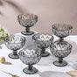Luxe Glass Dessert Bowl Grey Set Of 6 300 ml