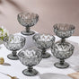 Luxe Glass Dessert Bowl Grey Set Of 6 300 ml