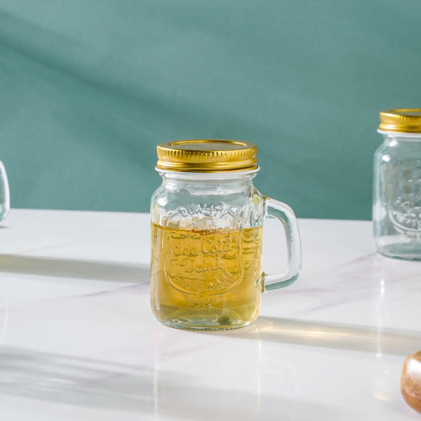 Glass Mini Mason Jar Mug With Lid Set Of 10 110ml