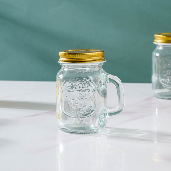 Glass Mini Mason Jar Mug With Lid Set Of 10 110ml