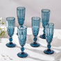 Stemmed Glass Blue Set Of 6 150 ml