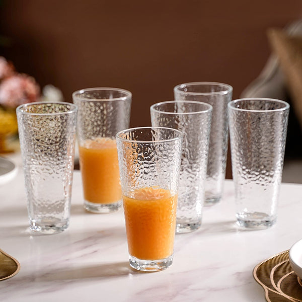 Pebble Textured Tall Drinkware Set Of 6 350 ml