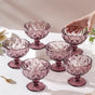Rose Dessert Serving Glass Mauve Set Of 6 300 ml