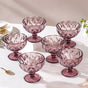Rose Dessert Serving Glass Mauve Set Of 6 300 ml