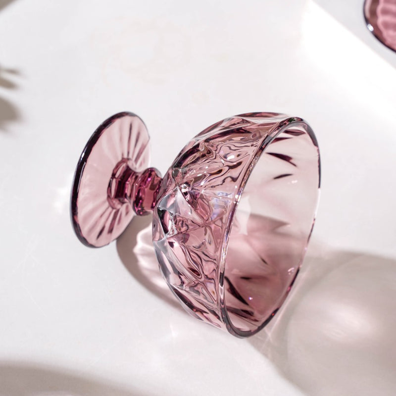 Rose Dessert Serving Glass Mauve Set Of 6 300 ml