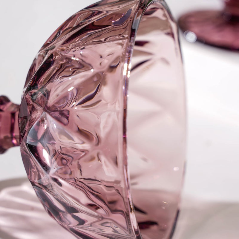 Rose Dessert Serving Glass Mauve Set Of 6 300 ml