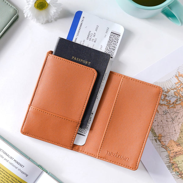 Scooter Embroidered Passport Cover Brown