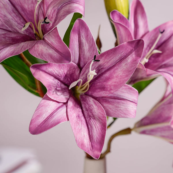 Decorative Lily Branch Purple Set Of 2