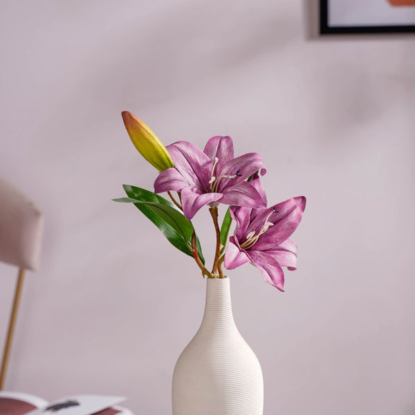 Decorative Lily Branch Purple Set Of 2