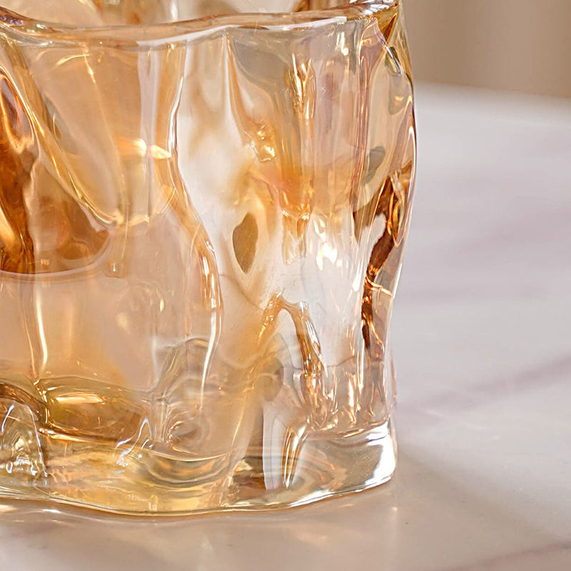 Crystal Water Glass Amber Set of 6