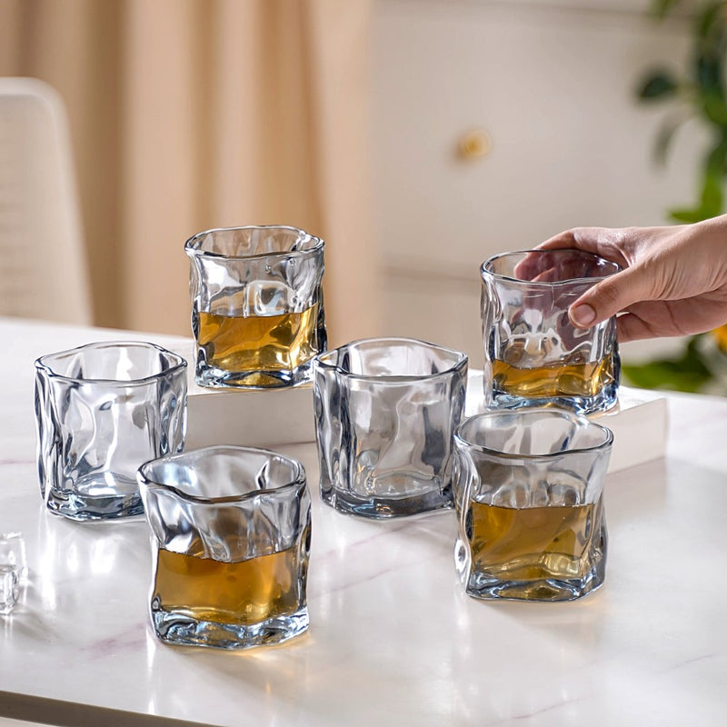 Crystal Water Glass Grey Set of 6