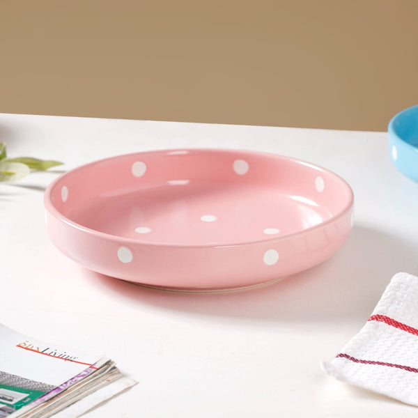 Polka Dots Round Deep Plate