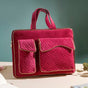 Luxe Velvet Sleek Laptop Bag Maroon 36 x 27 cm