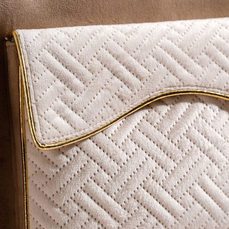 Luxe Velvet Sleek Laptop Bag Beige 14 x 10.5 Inch