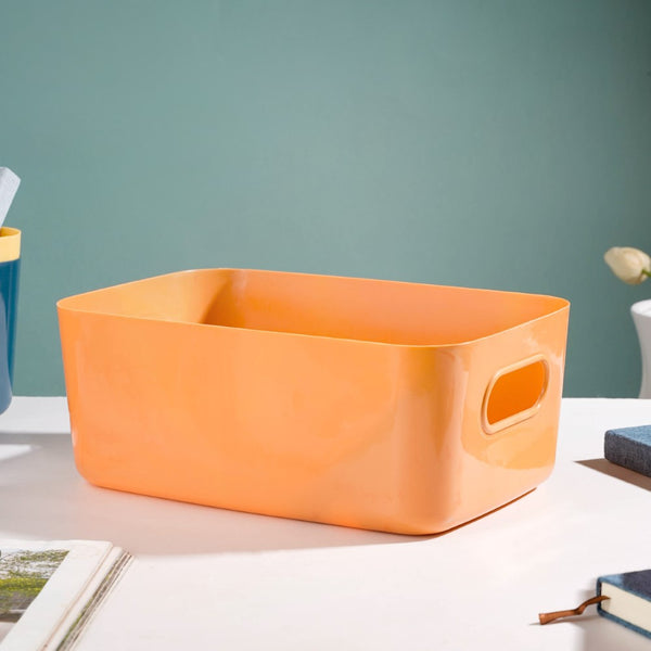 Multipurpose Storage Basket Orange Set Of 2 11 Inch