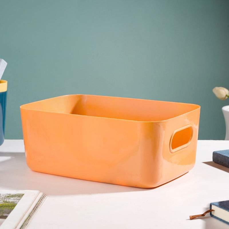Multipurpose Storage Basket Orange Set Of 2 11 Inch - Basket | Organizer | Kitchen basket | Storage basket