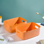Multipurpose Storage Basket Orange Set Of 2 11 Inch - Basket | Organizer | Kitchen basket | Storage basket