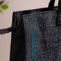 Eco Friendly Jute Lunch Bag Black And Teal 15 x 10 Inch