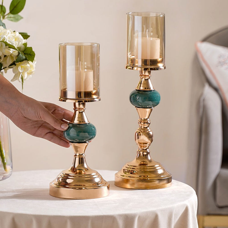 Emerald Decorative Candle Holder Set Of 2- Candle Holder, Decorative Candle Holders, Set of 2 Candle, Elegant Victorian Decor, Candle Holder Set