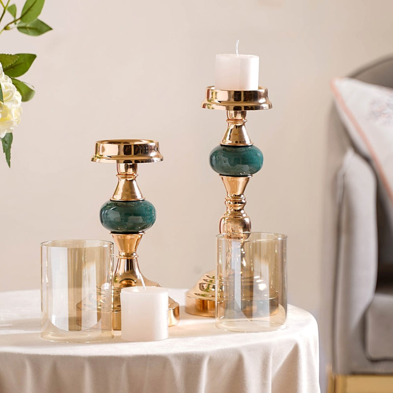 Emerald Decorative Candle Holder Set Of 2- Candle Holder, Decorative Candle Holders, Set of 2 Candle, Elegant Victorian Decor, Candle Holder Set